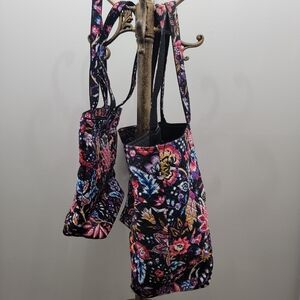 Vera Bradley Black Floral Quilted Tote
